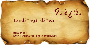 Izményi Éva névjegykártya